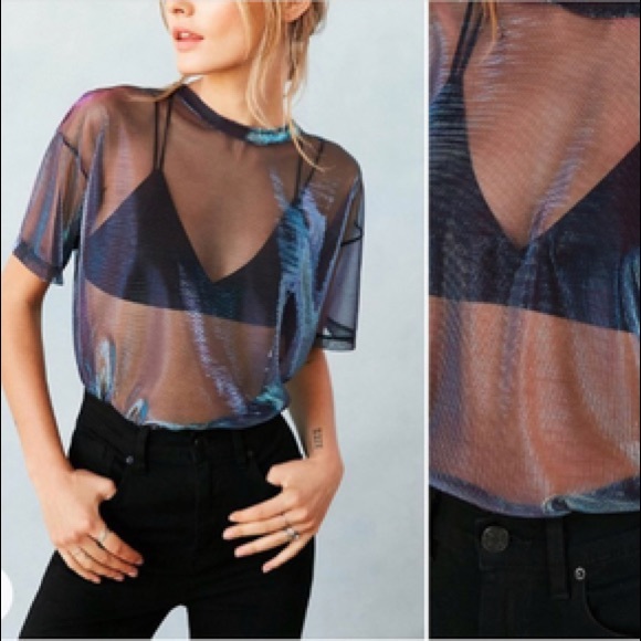 Tops - Sheer holographic top